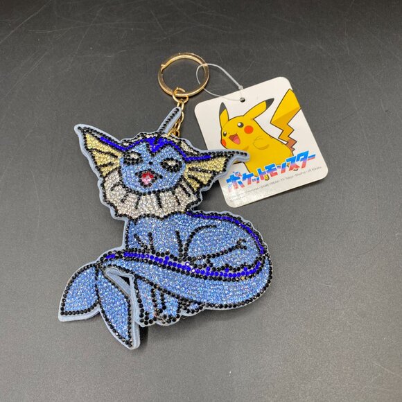 Pokémon Center Vaporeon Rhinestone Keychain Charm Bejeweled NWT - Picture 1 of 8